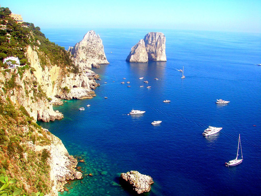 The Faraglioni of Capri seen from above